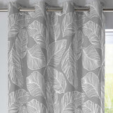 Matteo Leaf Eyelet Curtains Grey