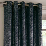 Halo Metallic Thermal Eyelet Curtains Navy 46" x 54"