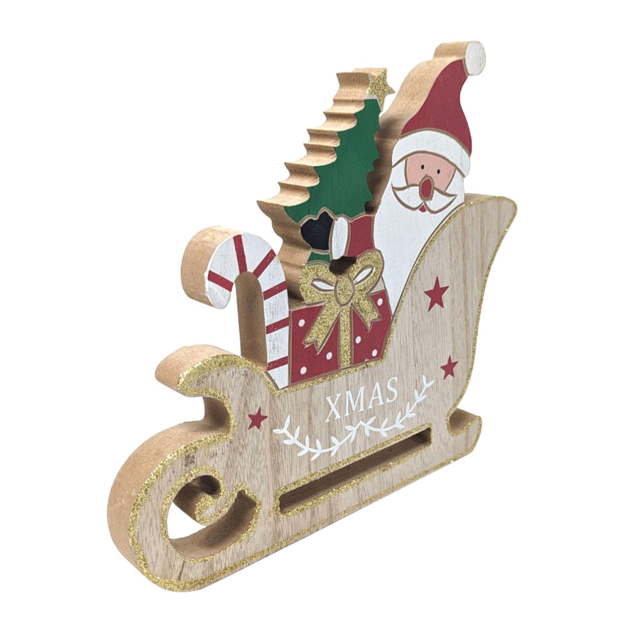 Wooden Santa's Xmas Sleigh