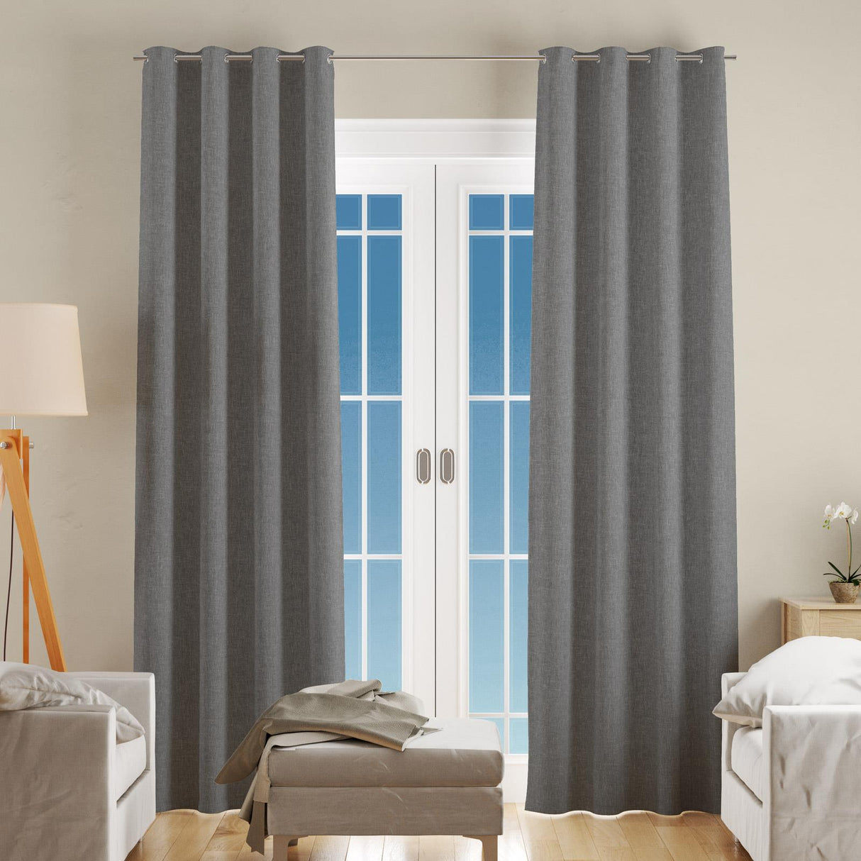 Asana Pewter Made To Measure Curtains