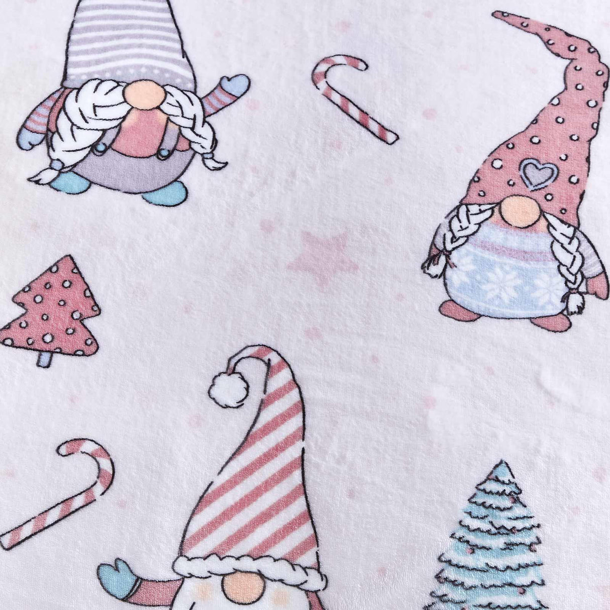 Christmas Festive Gnomes Duvet Cover Set Pink