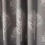 Woodland Trees Eyelet Curtains Charcoal