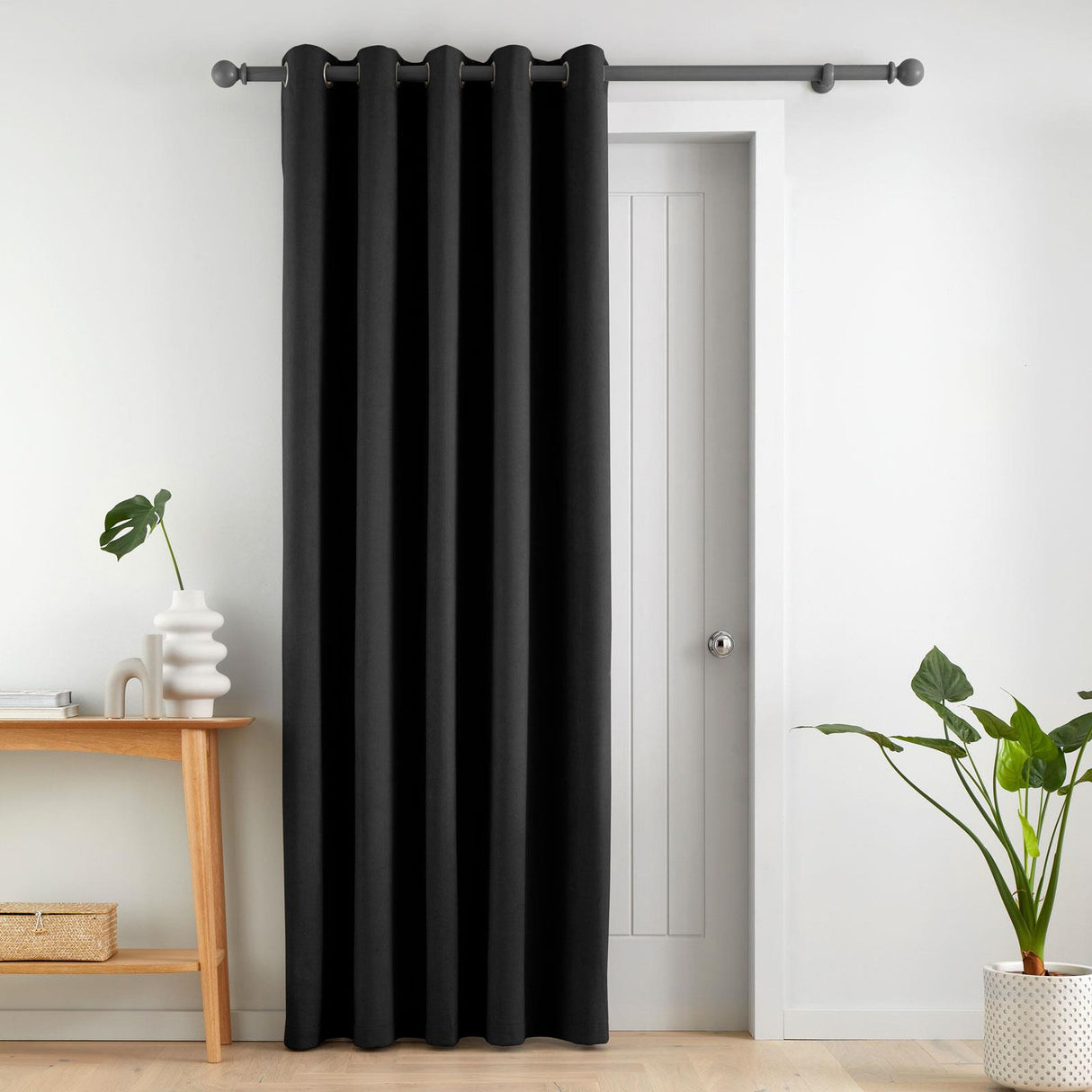 Wilson Velvet Blackout Thermal Door Panel Black