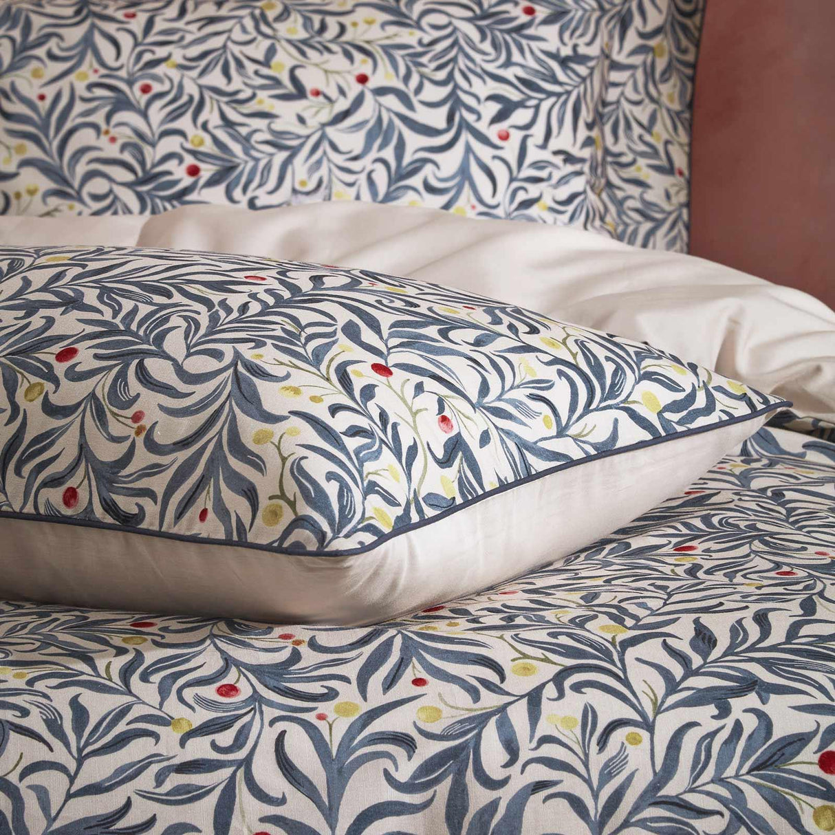 Malory Leaf Cotton Slub Pillowcase Pair