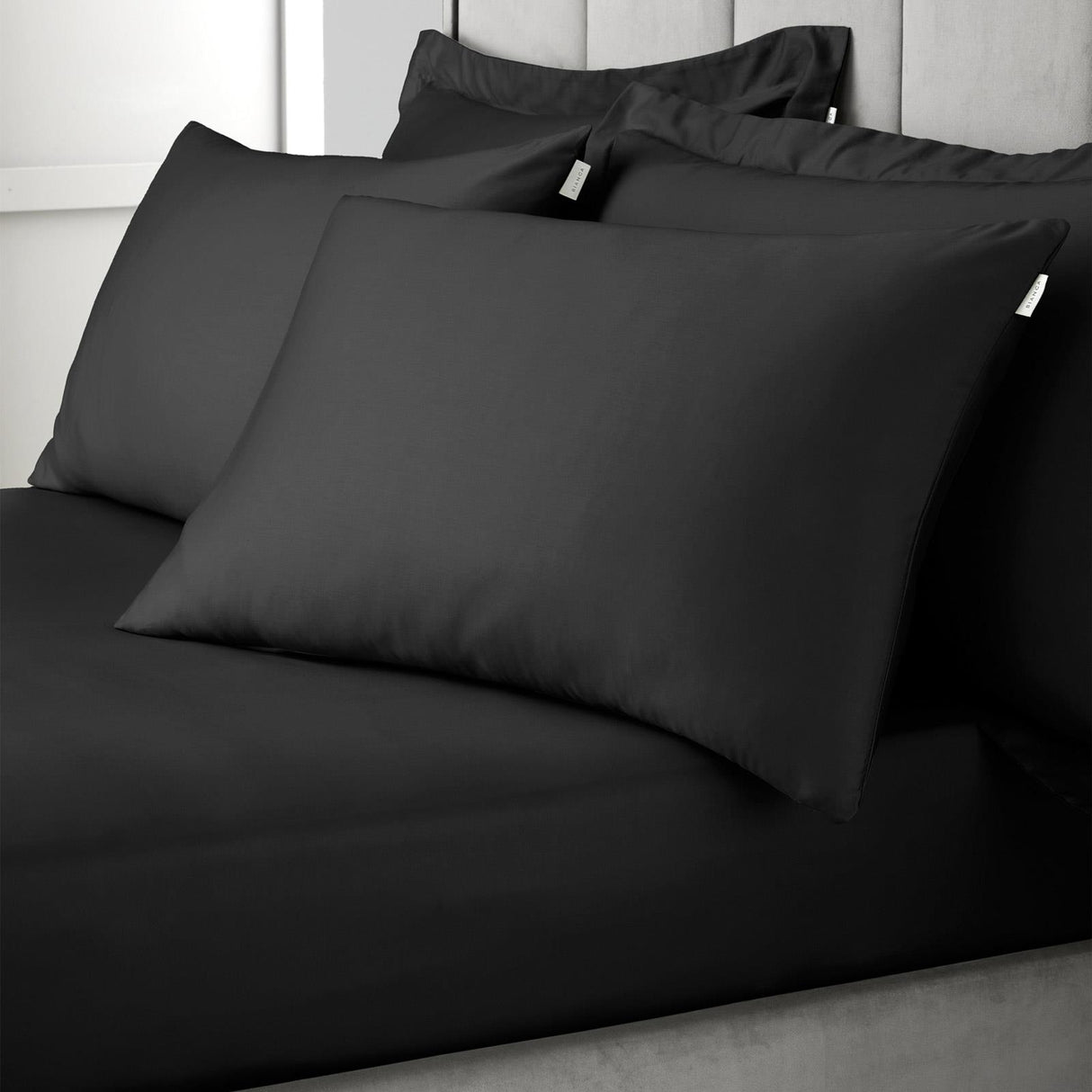 400TC Cotton Sateen Pillowcases Black