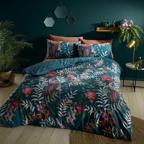 Tropical Floral Birds Duvet Cover Set