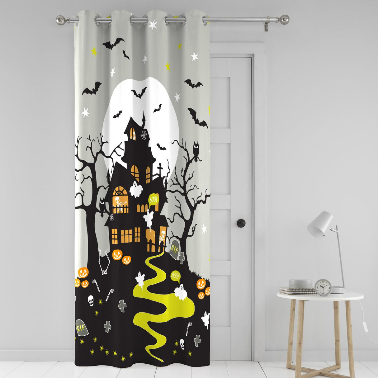 Haunted House Eyelet Curtain Panel