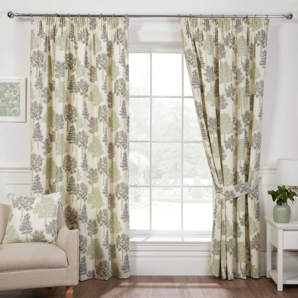 Coppice Trees Tape Top Curtains