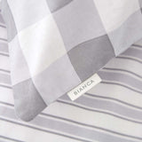 Check and Stripe Fitted Sheet Grey