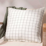 Linen Grid Check Cushion Cover