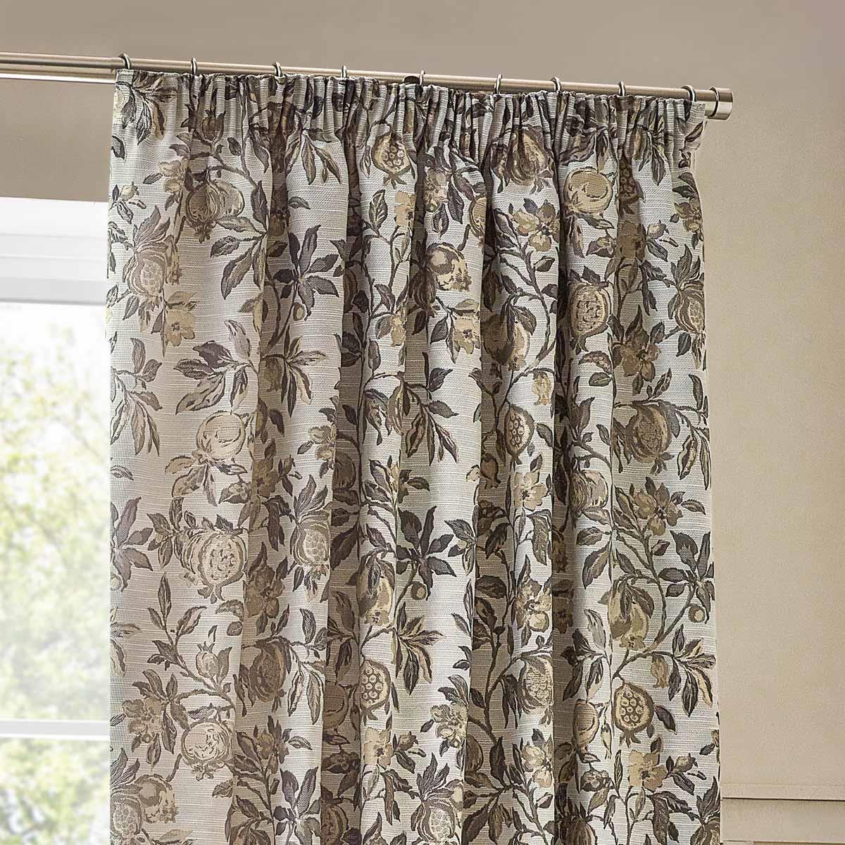 Pomegranate Jacquard Tape Top Pencil Pleat Curtains