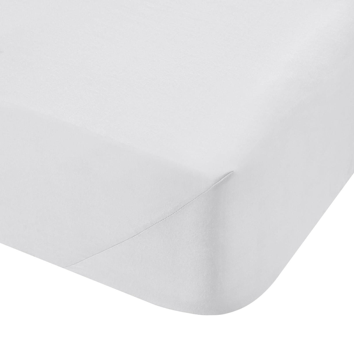 200TC Cotton Percale Fitted Sheet White