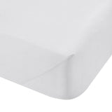 200TC Cotton Percale Fitted Sheet White