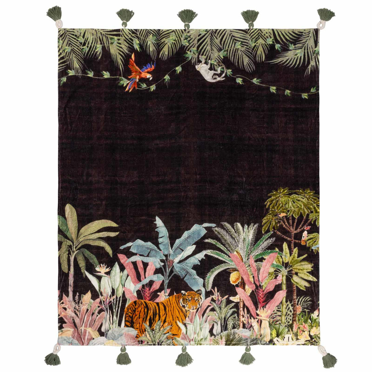 Midnight Jungle Throw Noir