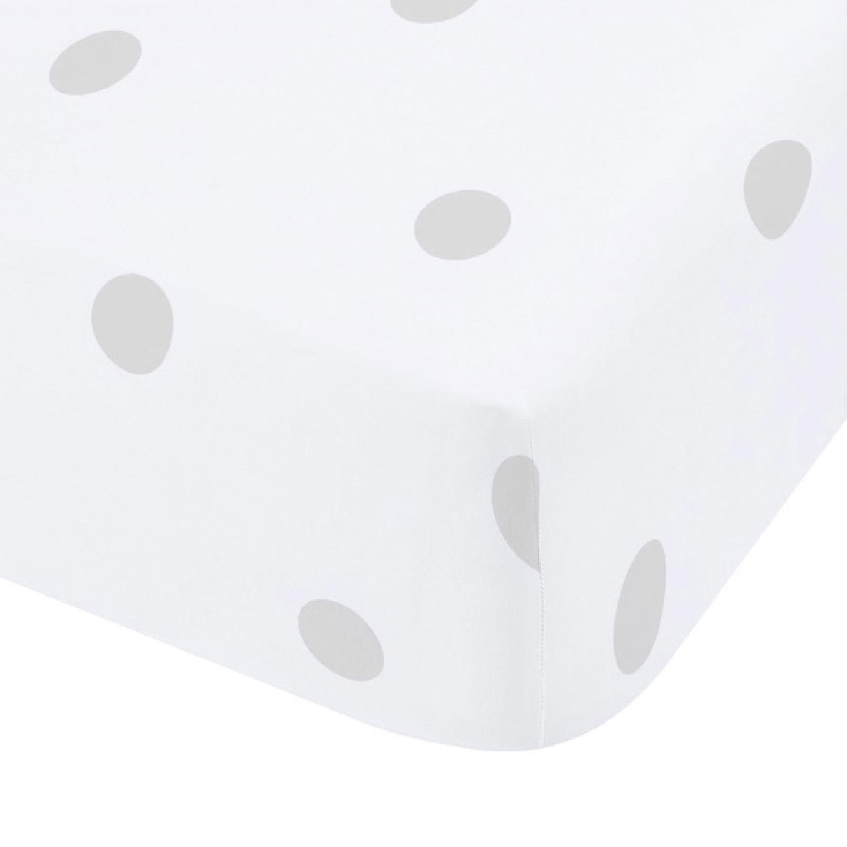 Brushed Polka Dot Fitted Sheet Grey