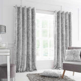 Crushed Velvet Lined Eyelet Curtains