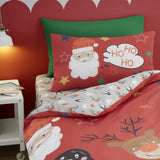 Christmas Ho Ho Ho Red Duvet Cover Set