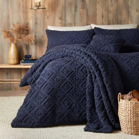 Romo Fleece Duvet Cover Set Navy