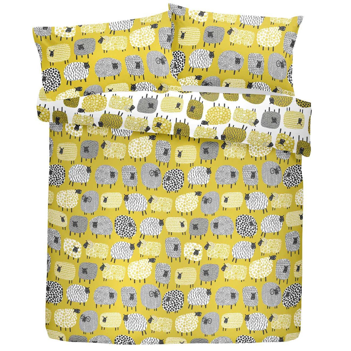 Dotty Sheep Duvet Cover Set Ochre