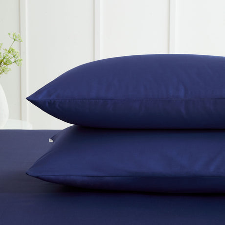 200TC Cotton Percale Pillowcases Navy