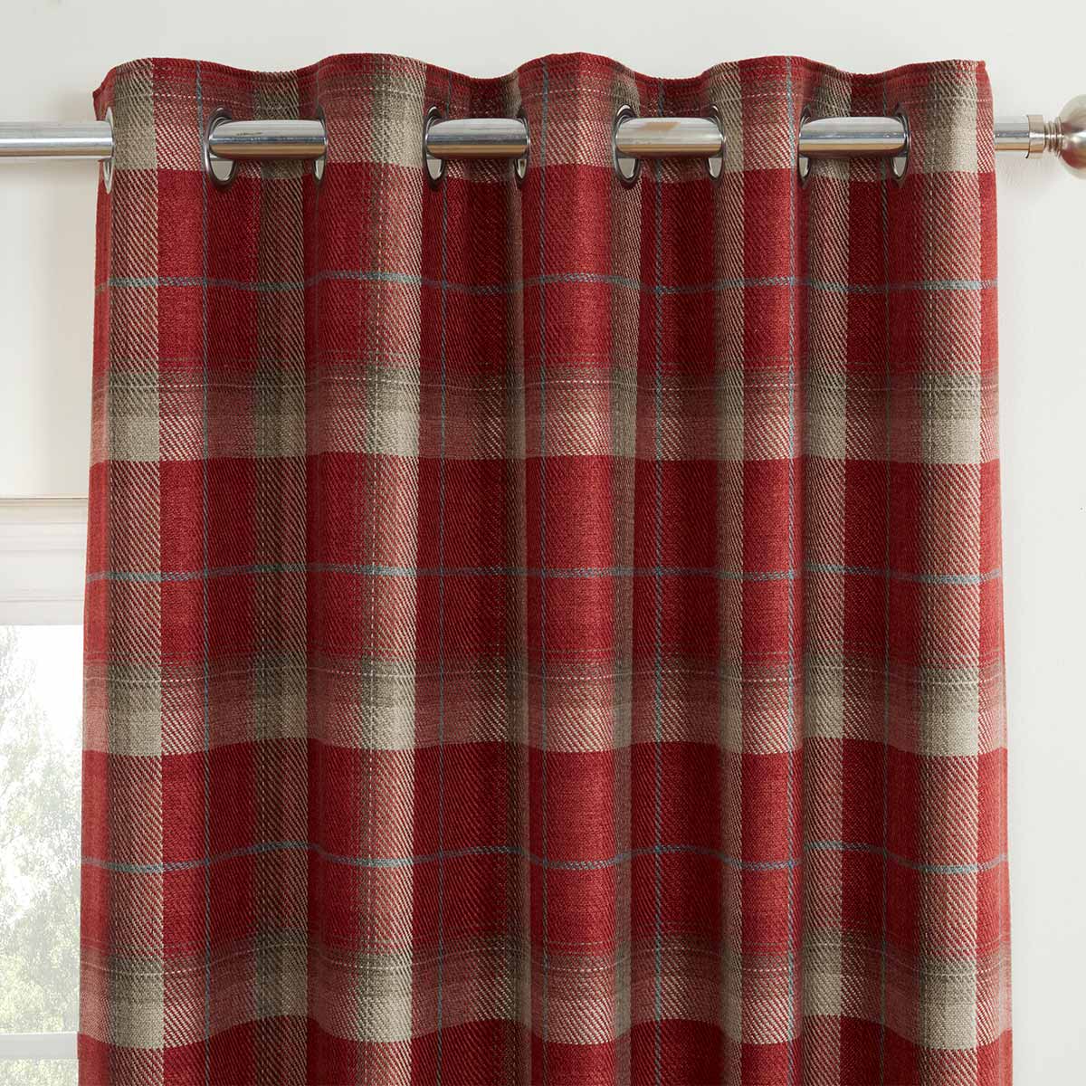 Carnoustie Blackout Eyelet Curtains Red