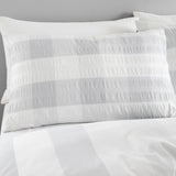 Seersucker Gingham Silver Duvet Cover Set