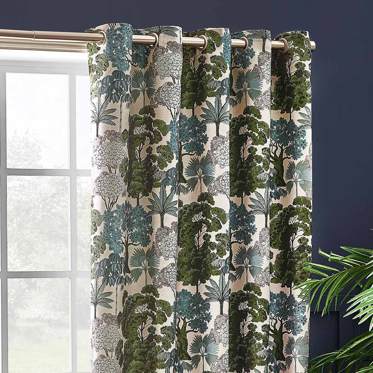 Woodlands Room Darkening Lined Eyelet Curtains