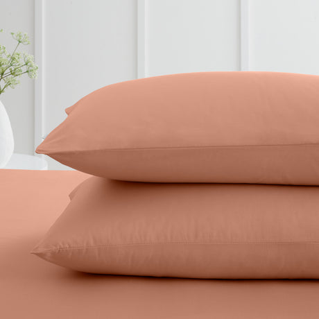 200TC Cotton Percale Pillowcases Clay