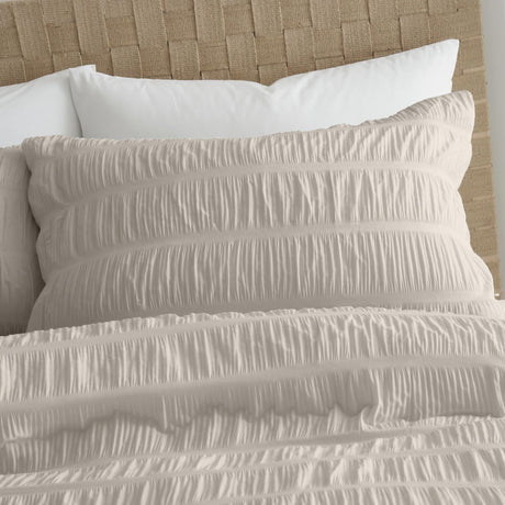 Seersucker Natural Duvet Cover Set