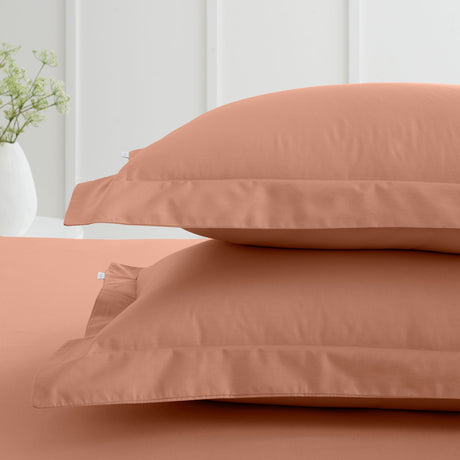 200TC Cotton Percale Oxford Pillowcases Clay