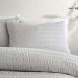 Honley Seersucker Silver Duvet Cover Set