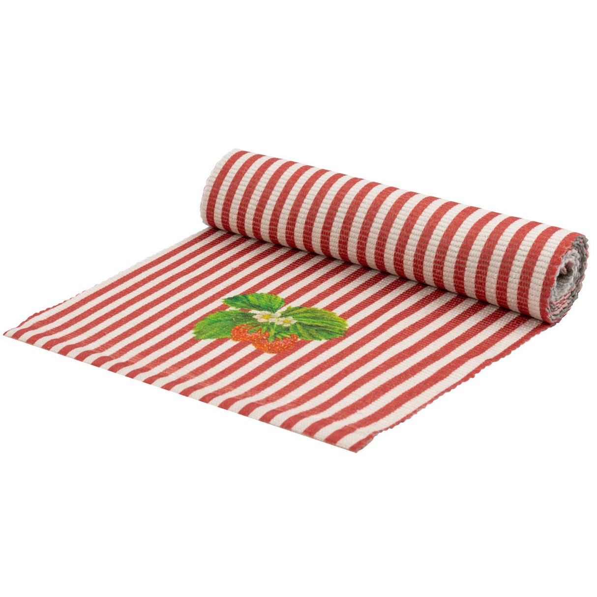 Strawberry Stripes Indoor Outdoor Table Runner