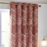 Nola Abstract Eyelet Curtains Chestnut