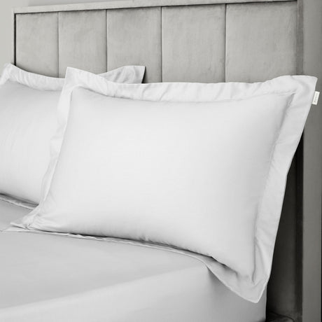 400TC Cotton Sateen Oxford Pillowcases Dove Grey