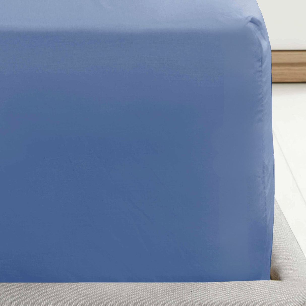 Percale Fitted Sheet Blue