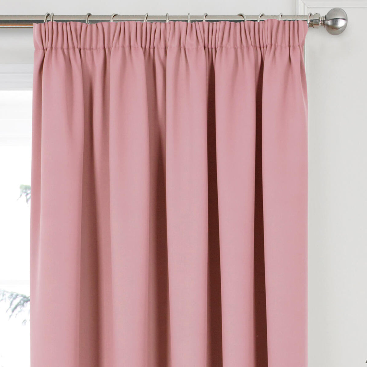 Woven Blackout Tape Top Curtains Soft Pink