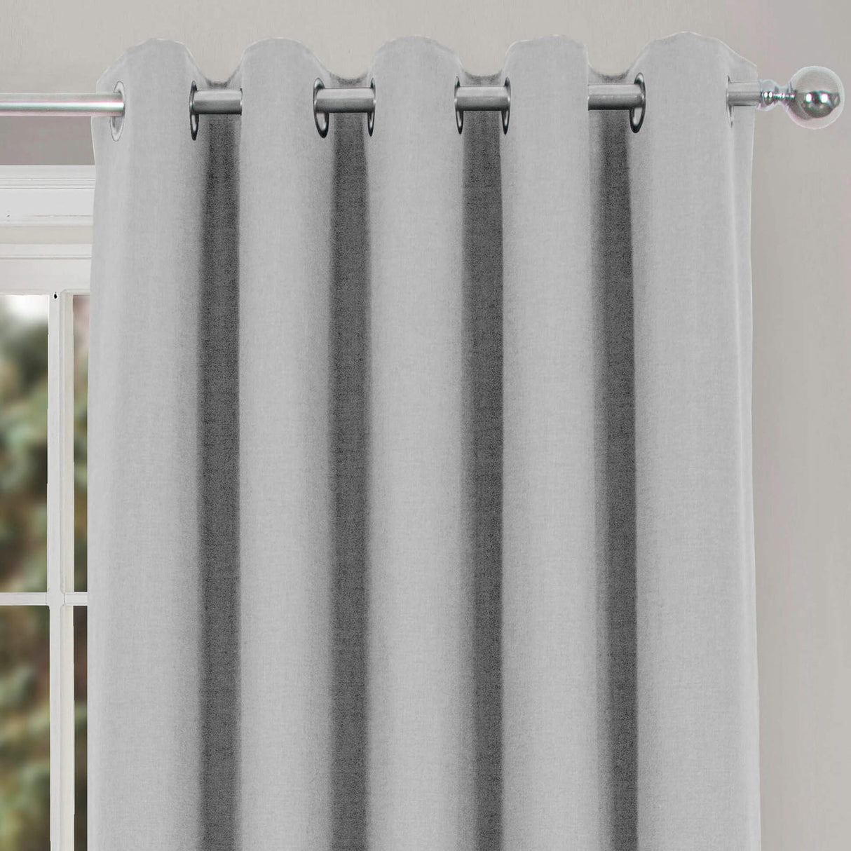 Spencer Faux Wool Blackout Eyelet Curtains Grey