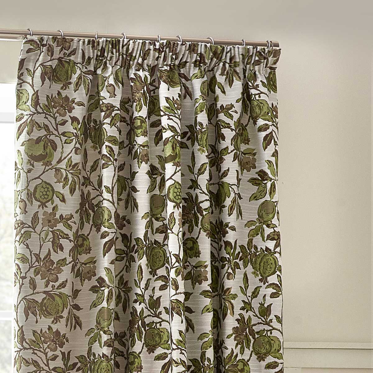 Pomegranate Jacquard Tape Top Pencil Pleat Curtains