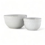 Set of 2 White Ceramic Mixing Bowls