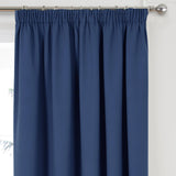 Woven Blackout Tape Top Curtains Navy