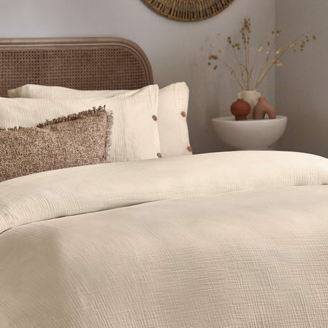 Lark Cotton Muslin Duvet Cover Set Natural