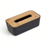 Black Bamboo Tissue Box Cover