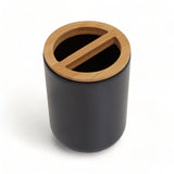 Black Bamboo Toothbrush Holder