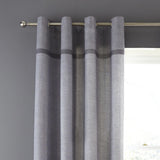 Melville Woven Texture Eyelet Curtains Grey