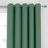 Woven Blackout Eyelet Curtains Green