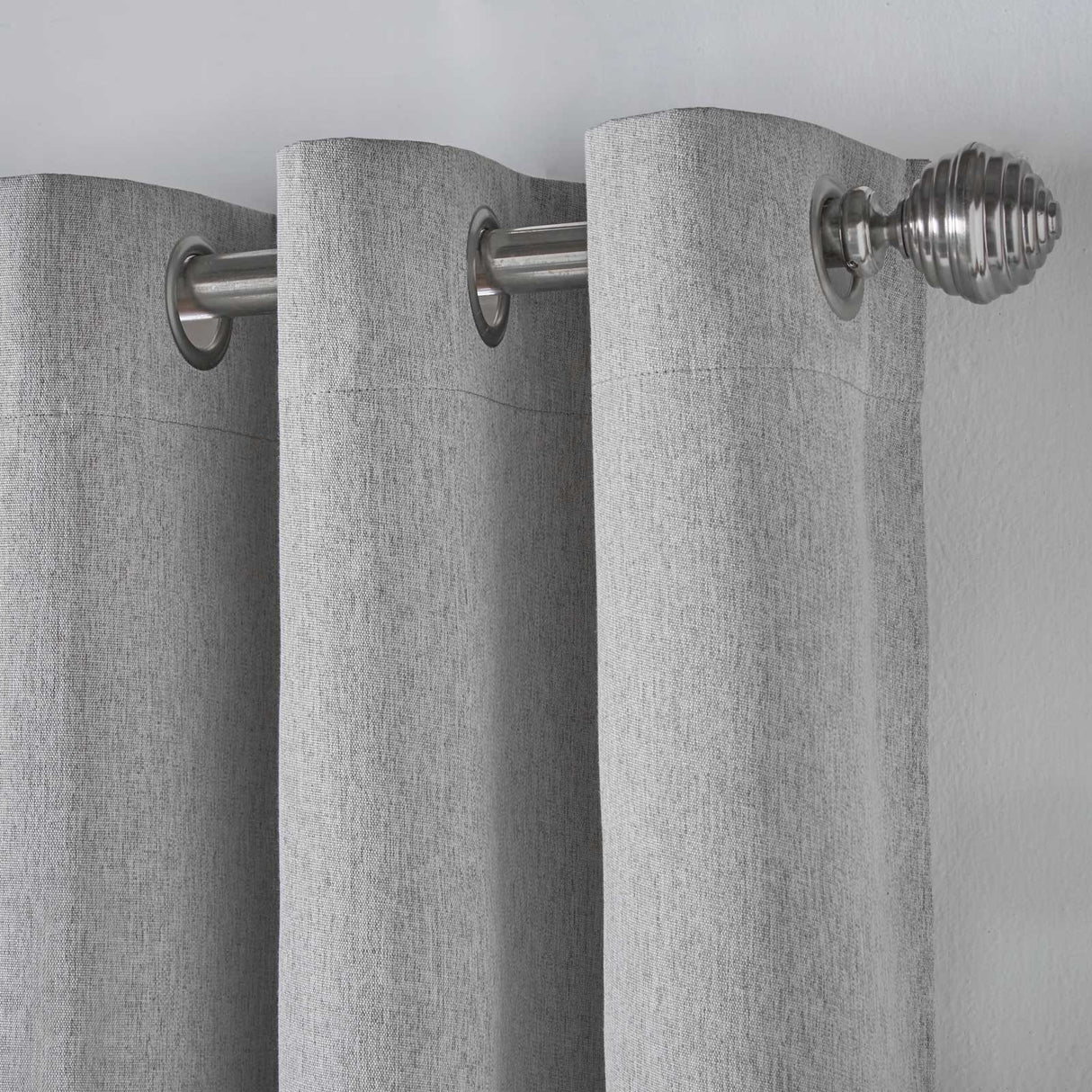 Blackout Linen Look Eyelet Curtains Slate