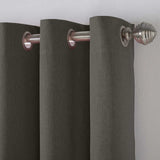 Blackout Linen Look Eyelet Curtains Charcoal