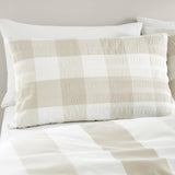 Seersucker Gingham Natural Duvet Cover Set