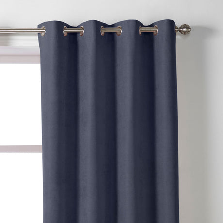 Velvet Chenille Eyelet Curtains Navy Eyelet Curtains Alan Symonds   