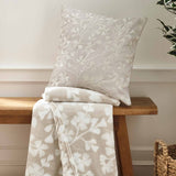 Brooke Floral Fleece Throw Natural